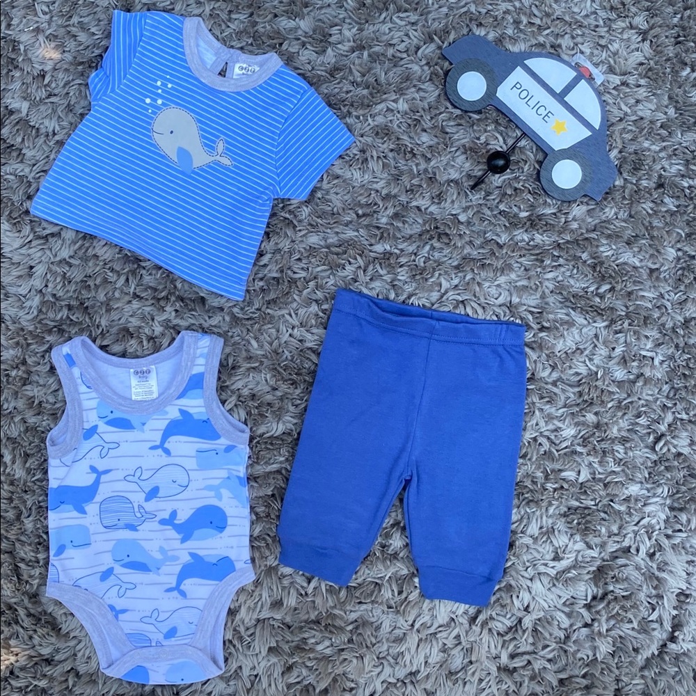 3 pc Blue infant set